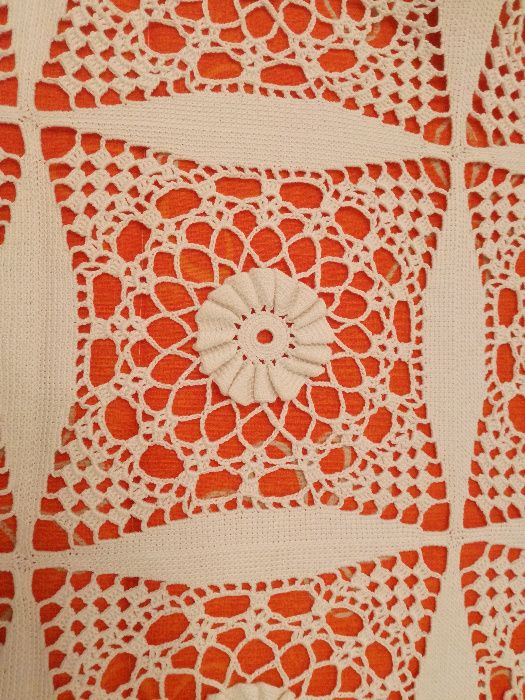 Colcha em Crochet para Cama + 2 Almofadas