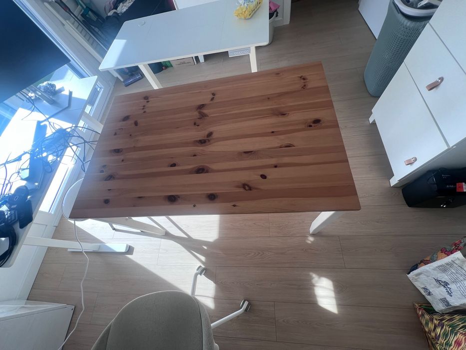 Mesa IKEA branca/Pinho - 50€