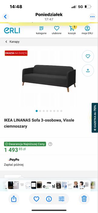 Sprzedam sofe ikea
