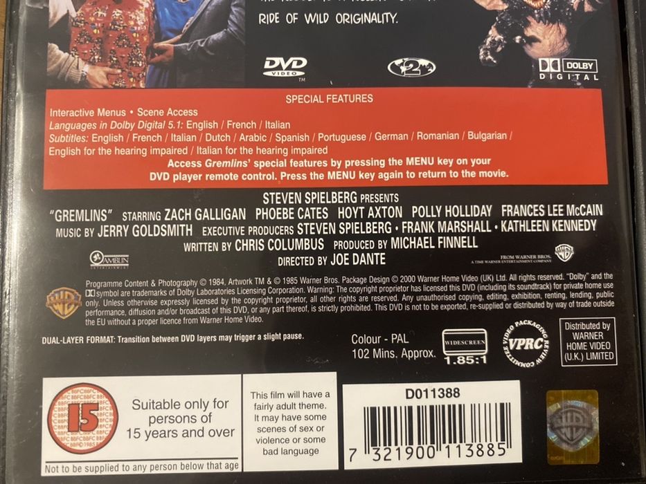 DVD Set Gremelins Collection 1 e 2