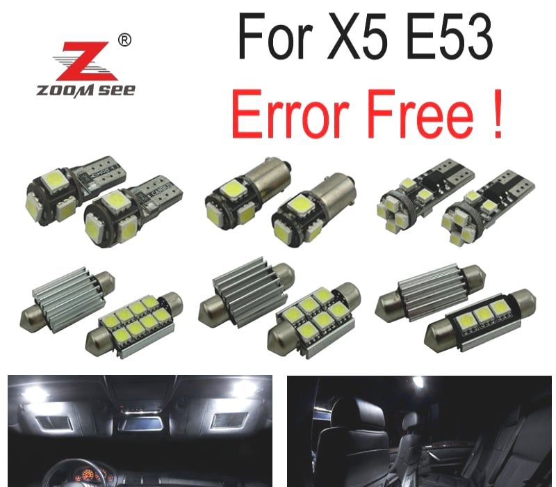 Kit completo de 22 lâmpadas LED interior BMW X5 E53 3.0i 4.4i 4.6is 4.8is 2000-2006