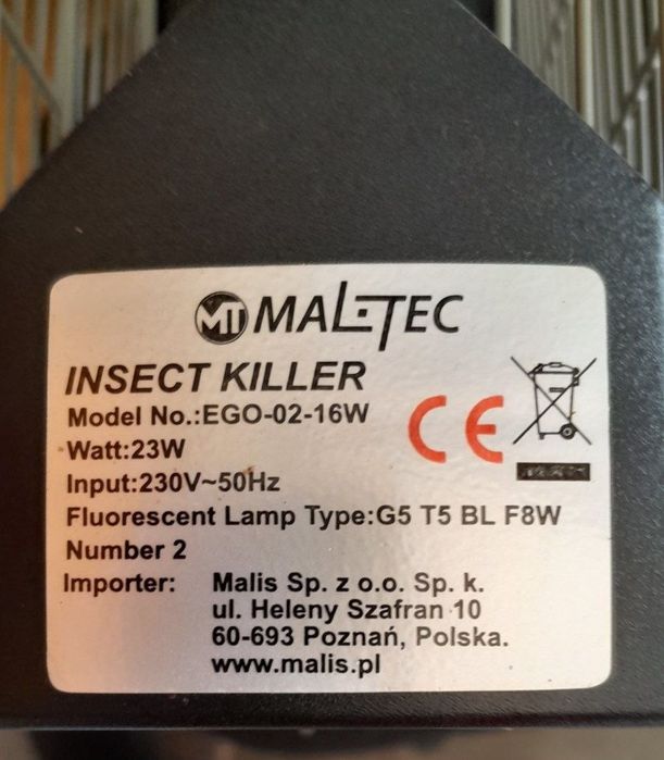 Ловушка для насекомых  Maltec Ego-02-16W 50 кв.м.