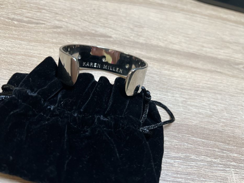 Karen Millen сріблястий браслет з інкрустованими кристалами