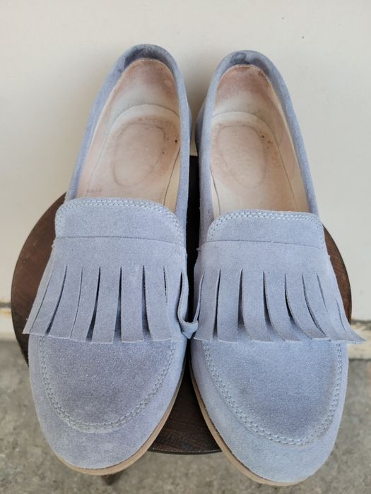 Замшевые туфли лоферы