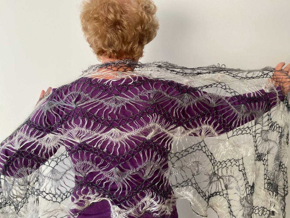 Палантин вязаный (натуральный пух, ручная работа)