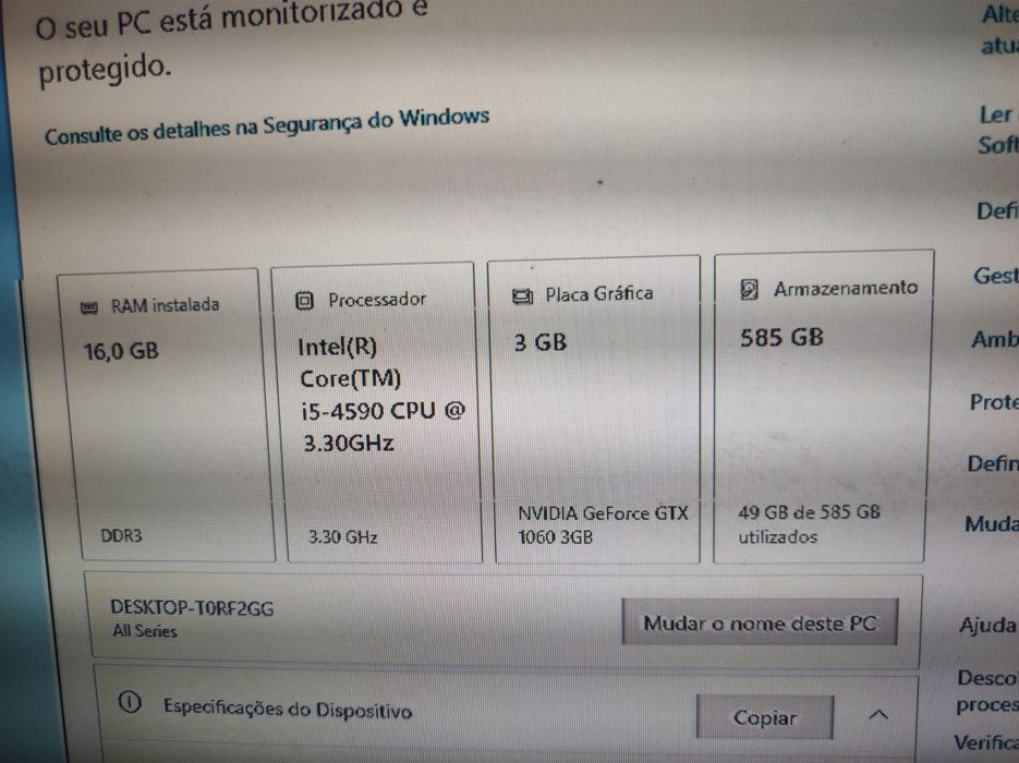PC Gamer i5/GTX 1060/ 16GBRAM/SSD
