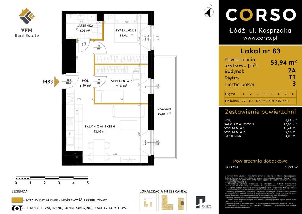 3-pokojowe mieszkanie 53m2 + balkon Bezpośrednio