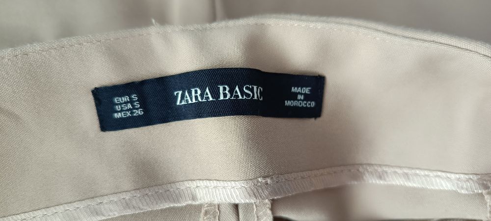 Zara Spodnie damskie materiałowe cygaretki beżowe rozmiar S 36