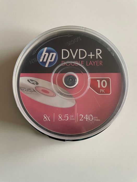 Caixa de 10 HP DVD+R Dual-Layer 8x 8.5Gb (por abrir)