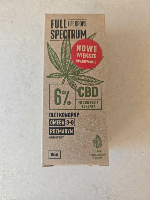 Olejek konopny CBD 6% 15ml Full Spectrum, relaksujący
