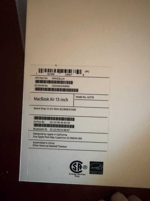 MacBook Air 13" (2020) / Intel i5 / 8GB / 512GB SSD / Новий