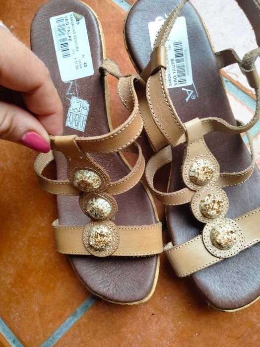 Sandálias em pele Gianna, 40