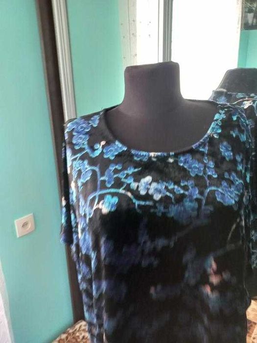 Новая блуза большого размера 56-58-60 панбархат Bonmarché Франция