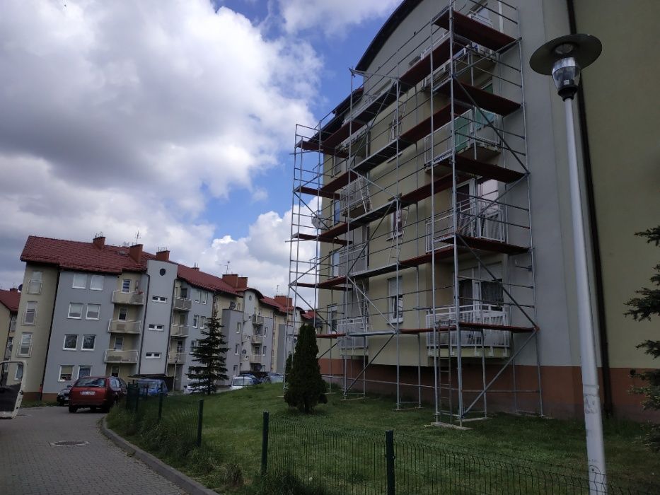 WYNAJEM Gliwice - Rusztowanie elewacyjne fasadowe | Transport Montaż