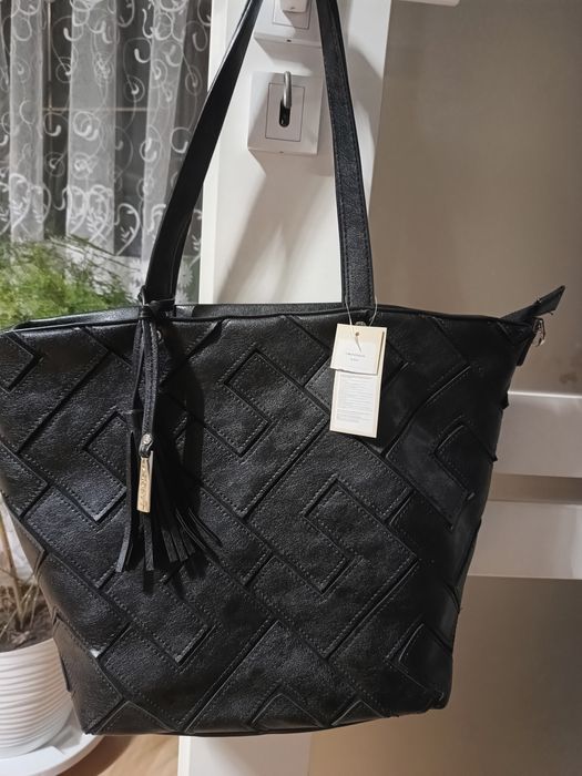 Nowa torebka Lasocki czarna shopperka z metką