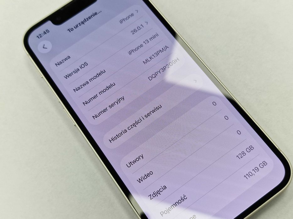 iPhone 13 mini 128GB/ Starlight/ Grade A/ BAT 75%/ Gwarancja + ładowar