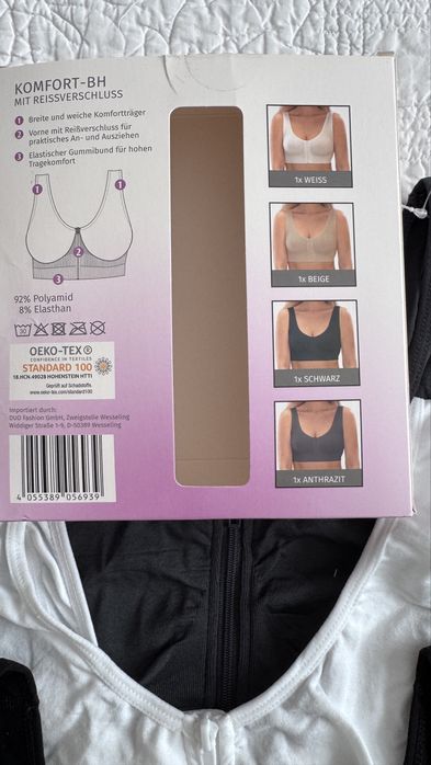 Zestaw biustonoszy bezszwowych rozmiar L -4 sztuki