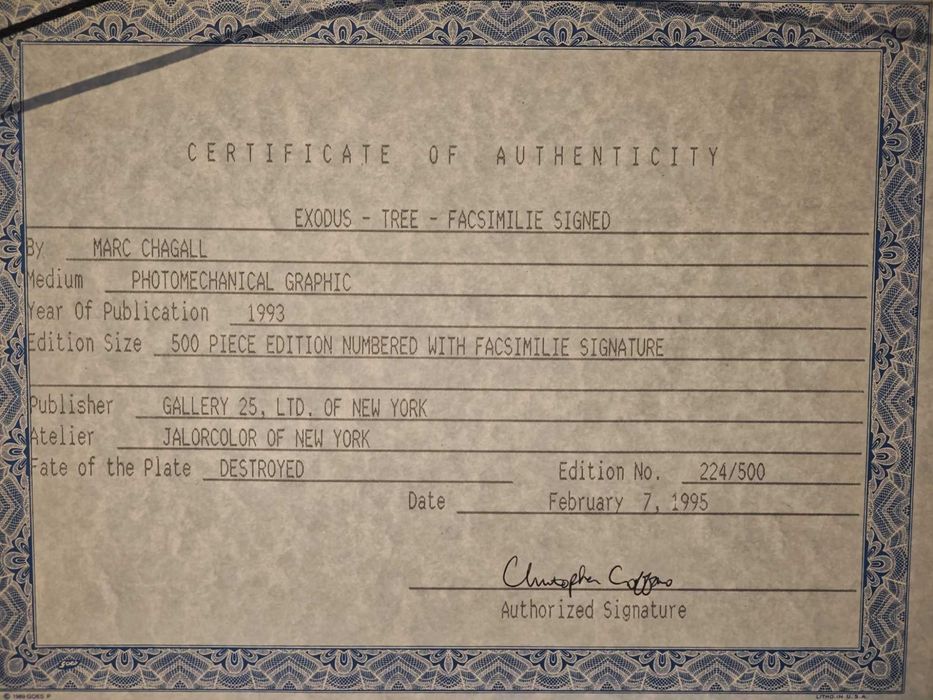 Marc Chagall Mojzesz i Gorejacy krzew sygn. limitowana litografia