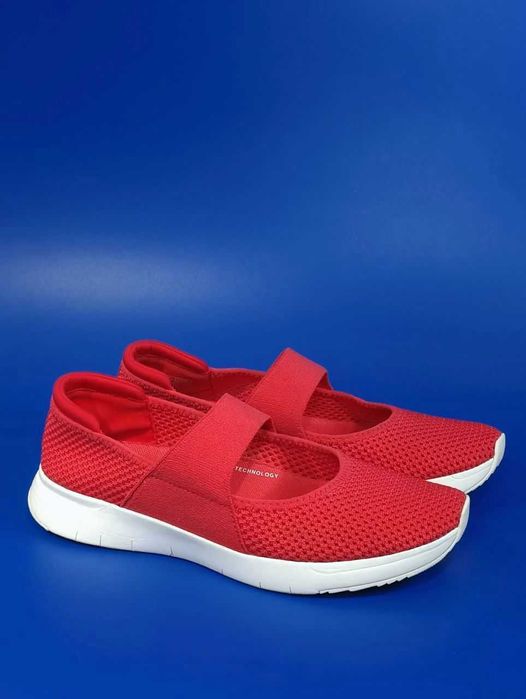 Женские кроссовки балетки Fitflop Airmash - MaryJane Janes - Passion Red Оригинал