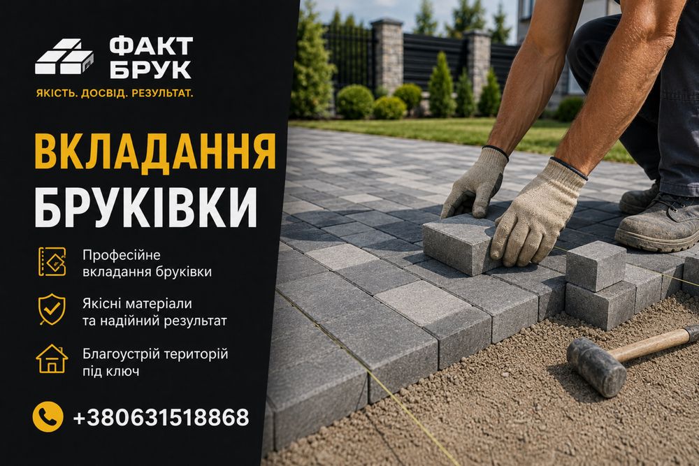 Професійне вкладання бруківки.