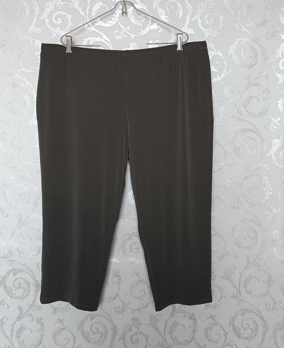 євро 52 / 56-58-60  хакі капрі бриджі штани трикотаж великі батал