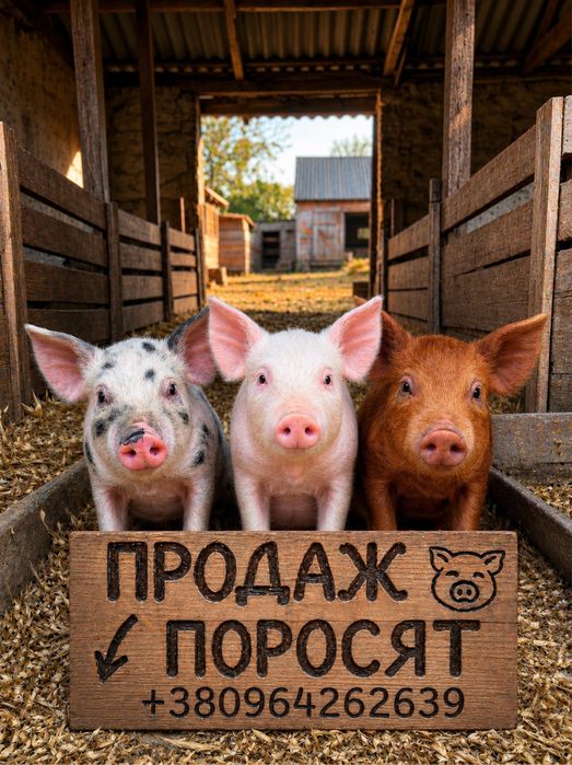 Продам поросят (льошки та кабанчики). Здорові, їдять самі!