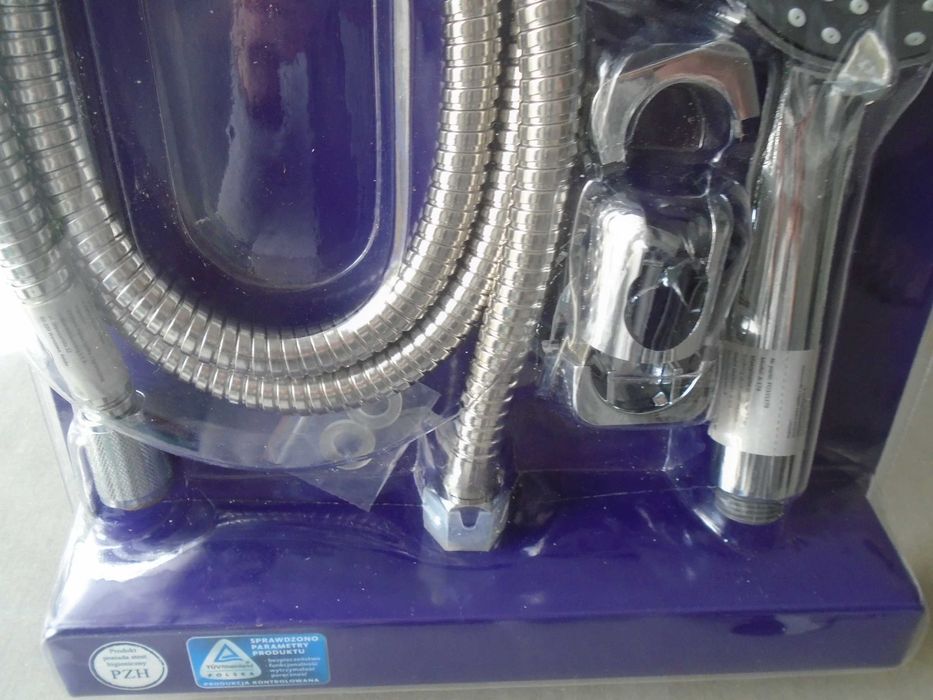 prysznicowy zestaw-słuchawka, wąż, uchwyt