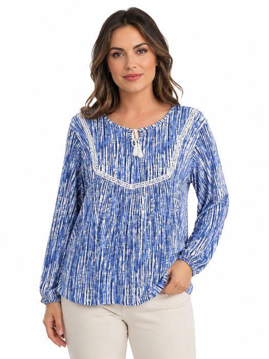 Bluzka NIEBIESKA Paski PLUS SIZE