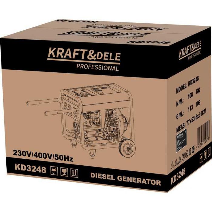 Agregat Prądotwórczy Generator Diesel 3Fazowy Kraft 230V/400V 7KW