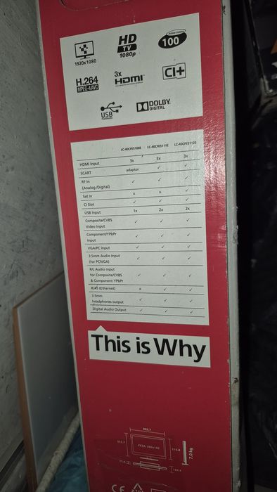 Telewizor Sharp LED 40 cali Full HD 100 Hz o rozdzielczości 1920x1080