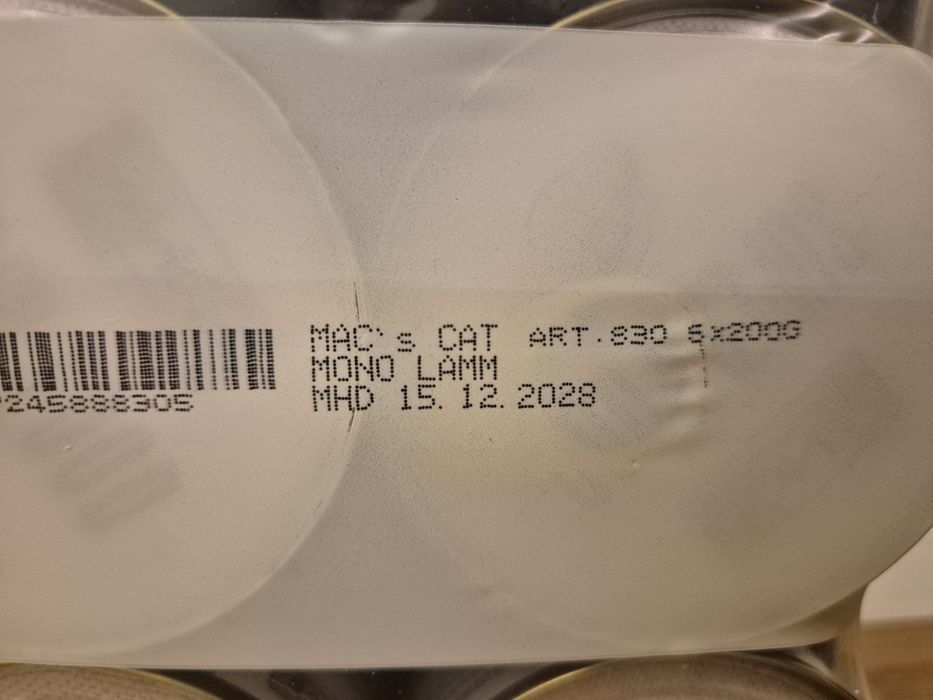 Mokra karma dla kota Mac's Monoprotein jagnięcina