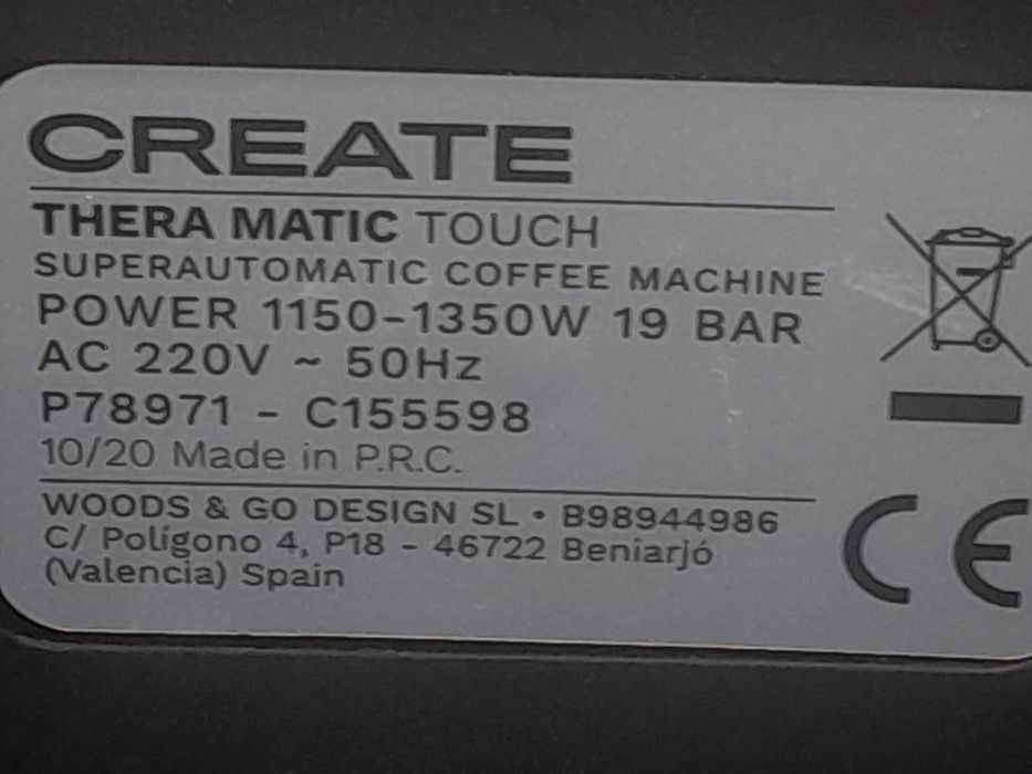 Maq. Cafe  create  one touch 50€