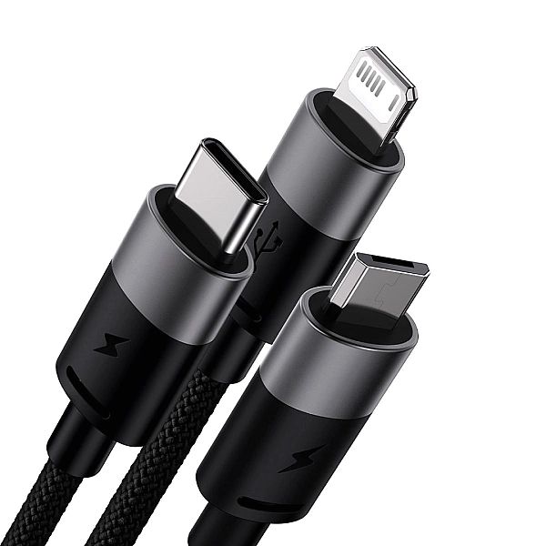 Kabel 3w1 USB - micro USB / Lightning / USB C 3.5A 1.2m Baseus StarSpe