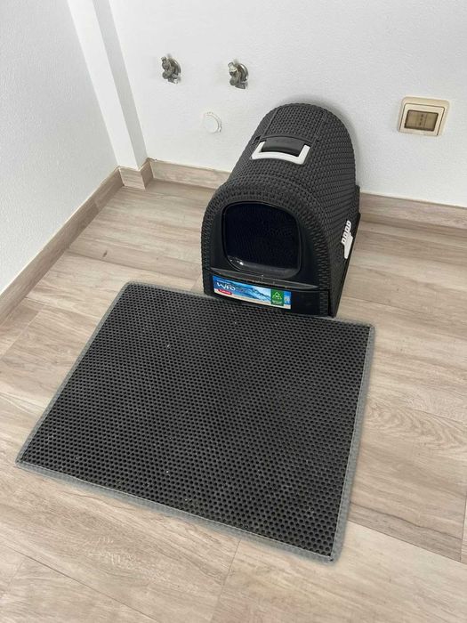 Nowoczesna kuweta dla kota kot dom zwierzęta ciemna duża rattan