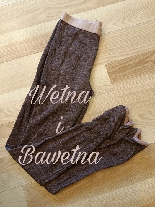 Wełniane bawełniane legginsy termoaktywne dla dziewczynki 9/10 lat