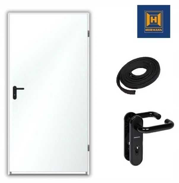 Drzwi techniczne Hormann, białe, antracyt, brąz i ocynk
