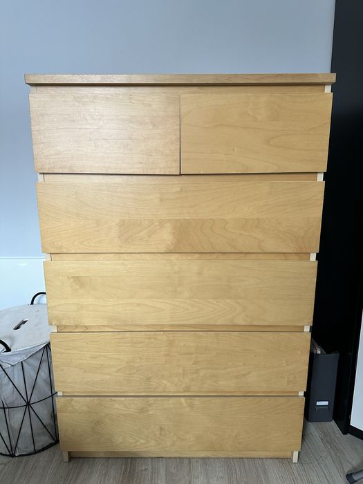Komoda MALM 6 szuflad jasne drewno
