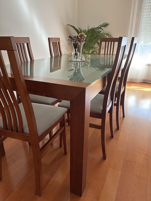 Mesa sala e 6 cadeiras
