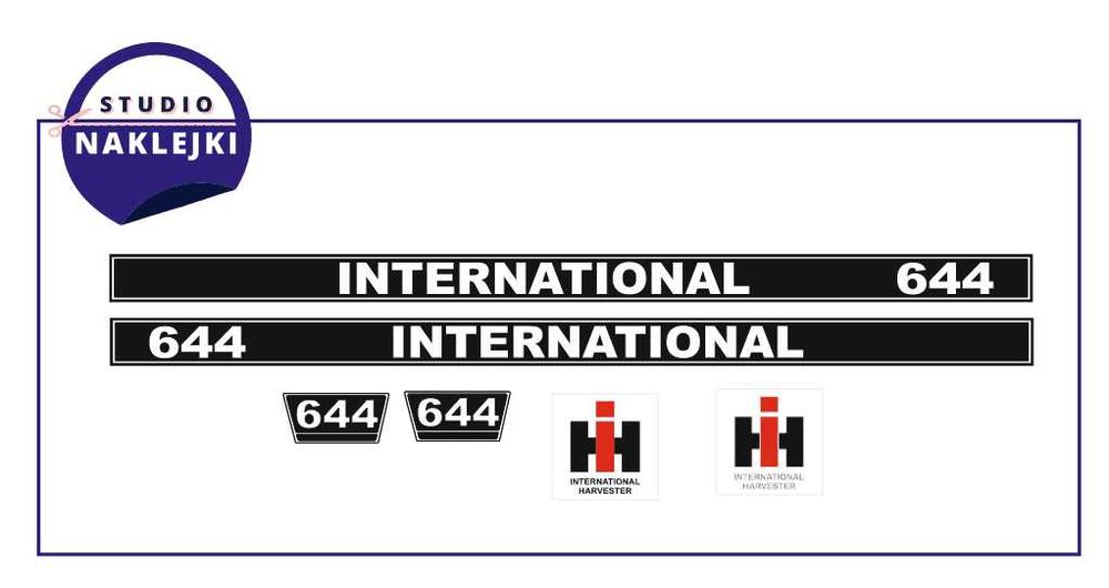 Naklejki ciągnik traktor Case International 644 Nalepki Komplet