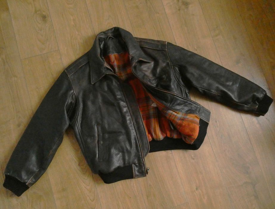 Kurtka skórzana męska GRIZZLY lotnicza SKÓRA pilotka AVIATOR M/L