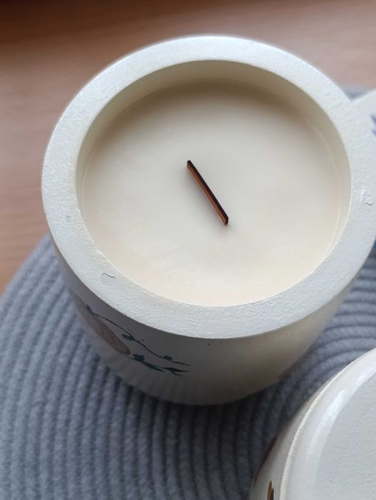 Соєві свічки в гіпсовому кашпо