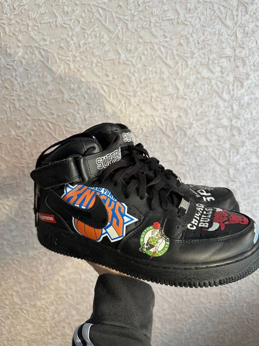 Nike Air Force 1 Mid Supreme NBA Black розмір 44,5.