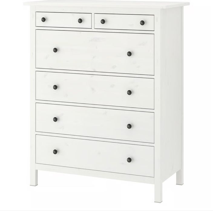 HEMNES Cómoda c/6 gavetas, velatura branca, 108x131 cm
