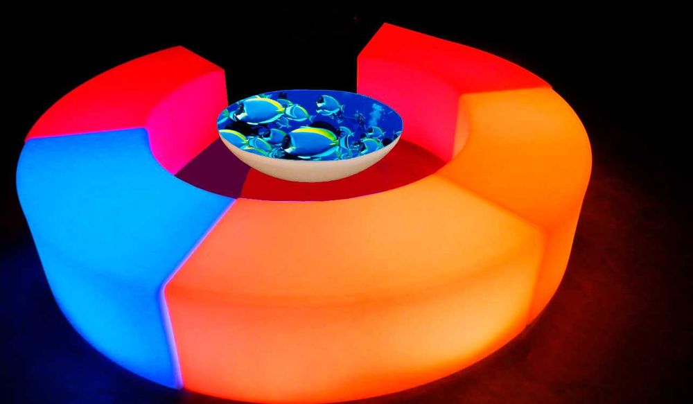 Mobiliario led bares e mesas com luz