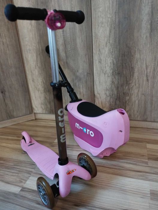 Hulajnoga Mini Micro 2go Deluxe Siedzisko Kijek/Drążek Do Prowadzenia