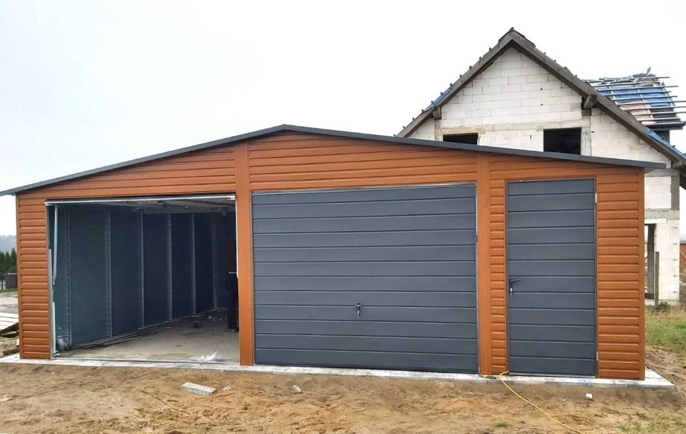 Blaszak 6x6 m Garaż blaszany PREMIUM garaz konstrukcja profil OCYNKOWANY garaże blaszane PRODUCENT
