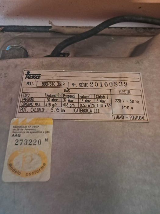 Placa Mista Fogão Gás e Eletricidade TEKA