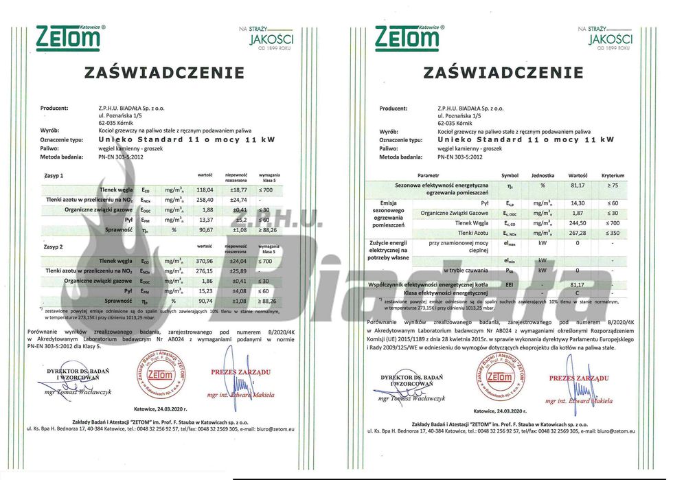 KOCIOŁ na DREWNO / WĘGIEL / CHRUST - piec, kotły 5 KLASA Unieko 11kw