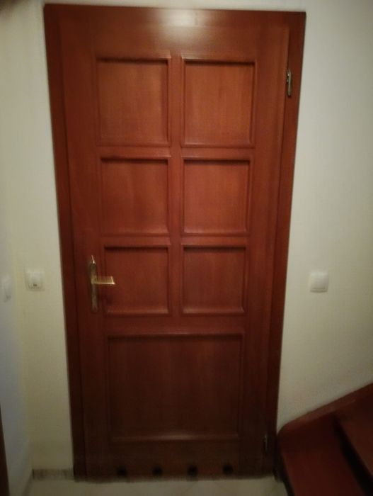 Drzwi drewniane / witraż