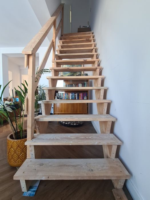 Schody drewniane, budowlane, młynarskie, tymczasowe